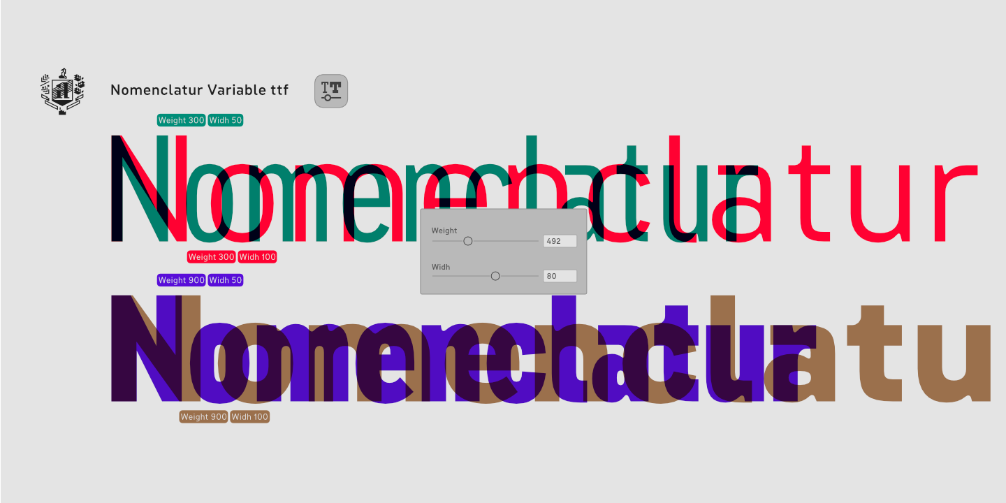 Przykład czcionki Nomenclatur Medium Semi Condensed